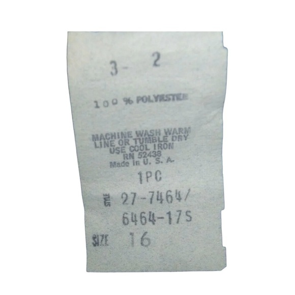 Vintage 70's Sears Perma-Smooth Turquoise Classic Secretary Dress Retro Plus 16 - Picture 9 of 10